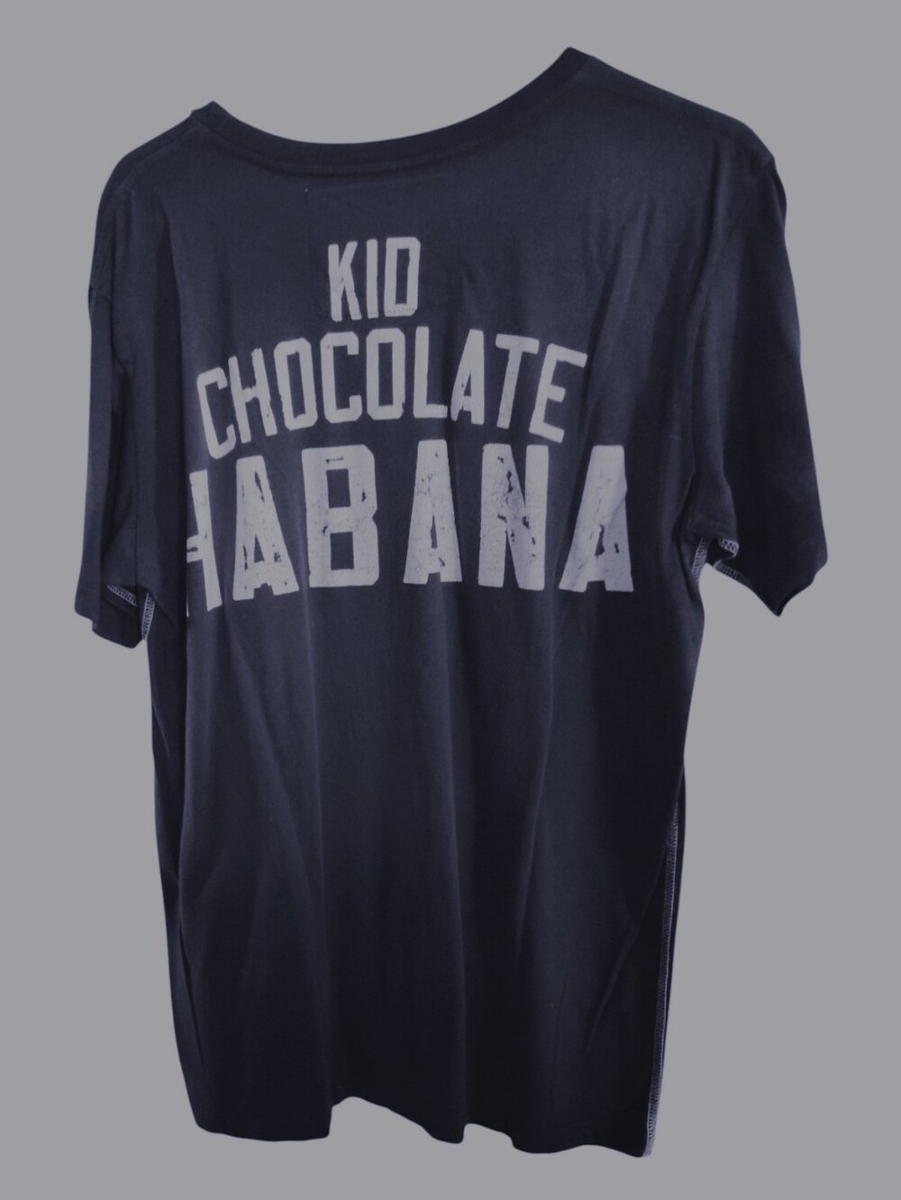 Boxing Kid Chocolate Habana graphic tea shirt navy blue 100% cotton USA Made - Picture 3 of 5